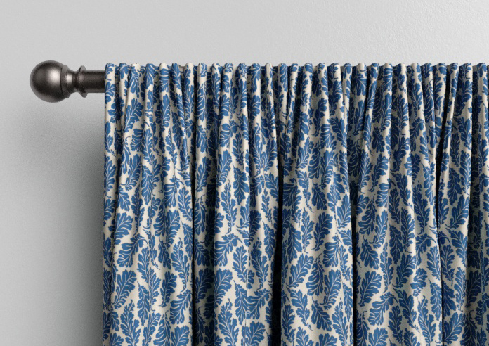 Land & Shore Oak Leaf, Blue - Made to Measure Curtains - Image 9